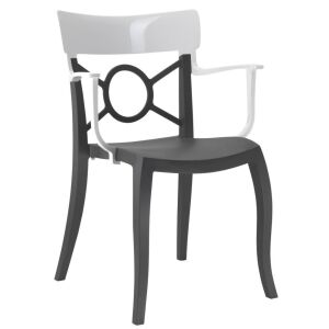 Opera-K Solid Beyaz - Antrasit Kollu Mutfak Sandalyesi PPT1283