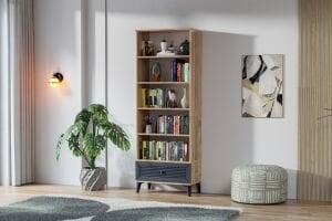 Carina Naz Kitaplık - Atlantik Çam / Antrasit TN0277