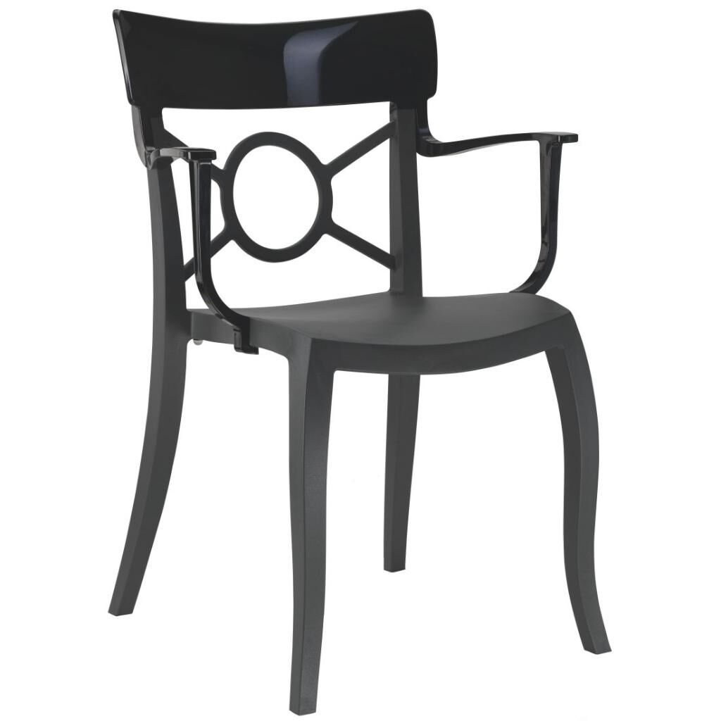 Opera-K Solid Siyah - Antrasit Kollu Mutfak Sandalyesi PPT1288