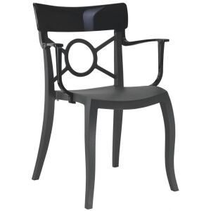 Opera-K Solid Siyah - Antrasit Kollu Mutfak Sandalyesi PPT1288