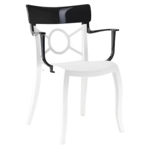 Opera-K Solid Siyah - Beyaz Kollu Mutfak Sandalyesi PPT1289