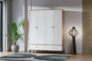 Carina Naz 4 Kapılı Dolap - Atlantik Çam / Beyaz TN0282