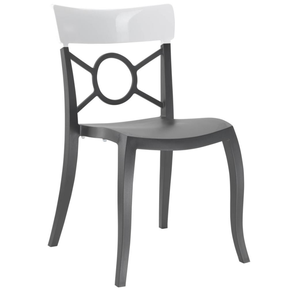 Opera-S Solid Beyaz - Siyah Mutfak Sandalyesi PPT1293