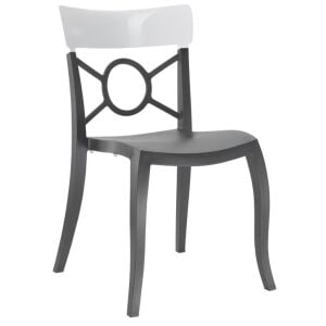 Opera-S Solid Beyaz - Siyah Mutfak Sandalyesi PPT1293