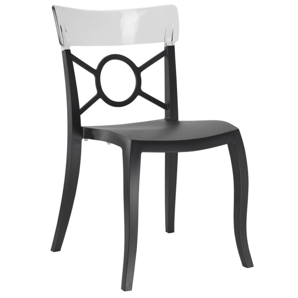 Opera-S Şeffaf Transparan - Siyah Mutfak Sandalyesi PPT1294