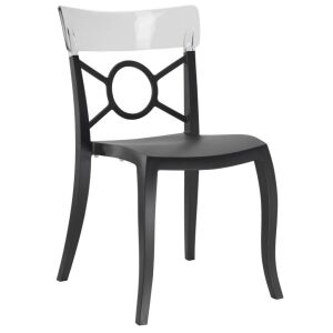 Opera-S Şeffaf Transparan - Siyah Mutfak Sandalyesi PPT1294
