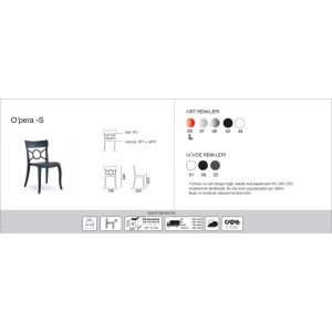 Opera-S Şeffaf Transparan - Siyah Mutfak Sandalyesi PPT1294
