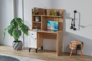 Carina Naz Çalışma Masası - Atlantik Çam / Beyaz TN0286