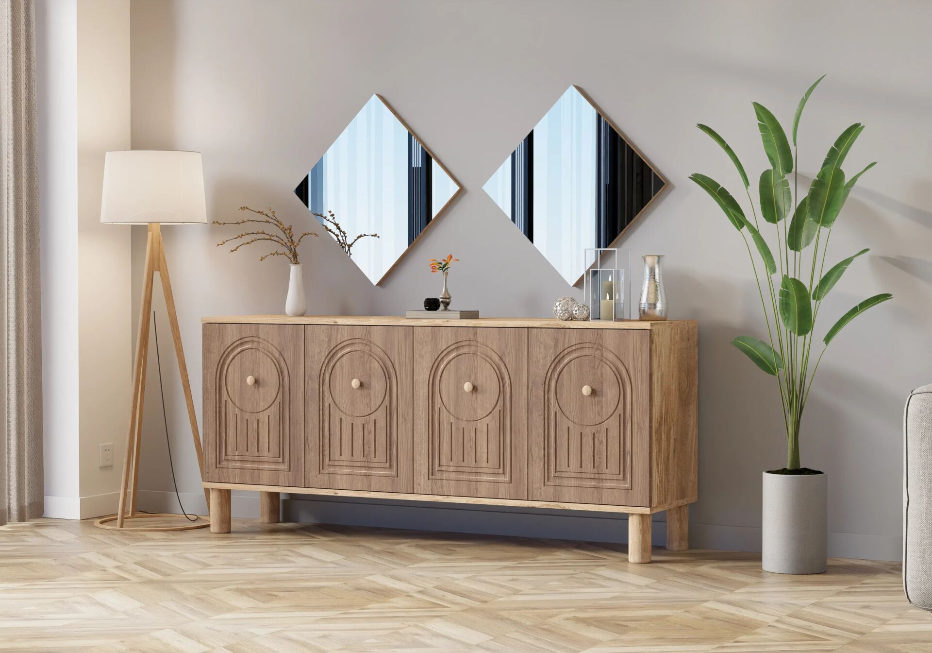 Tani Bohem Atlantic Pine-Walnut Console TN0388