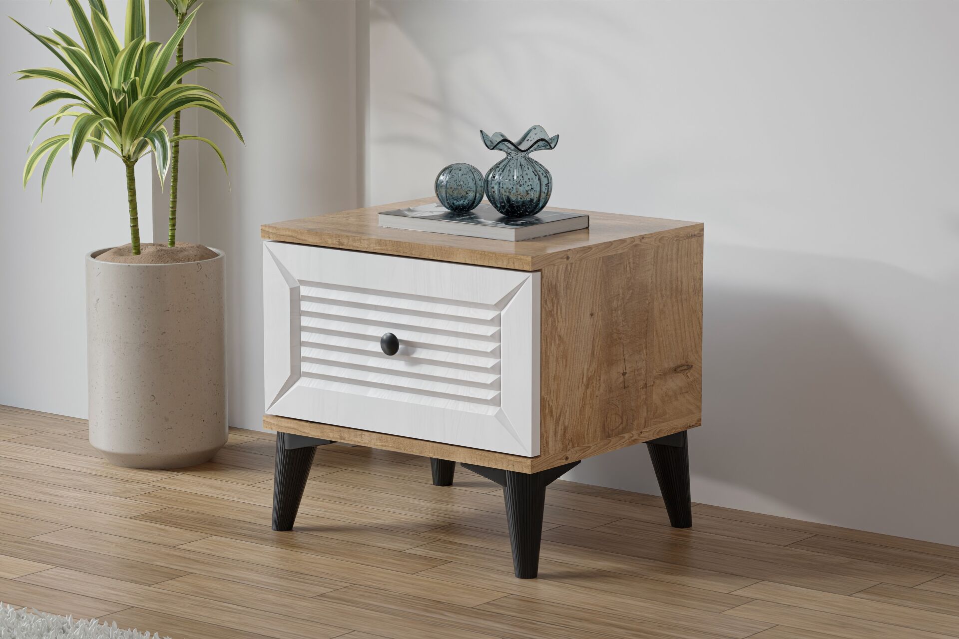 Carina Naz Komodin - Atlantik Çam / Beyaz TN0288