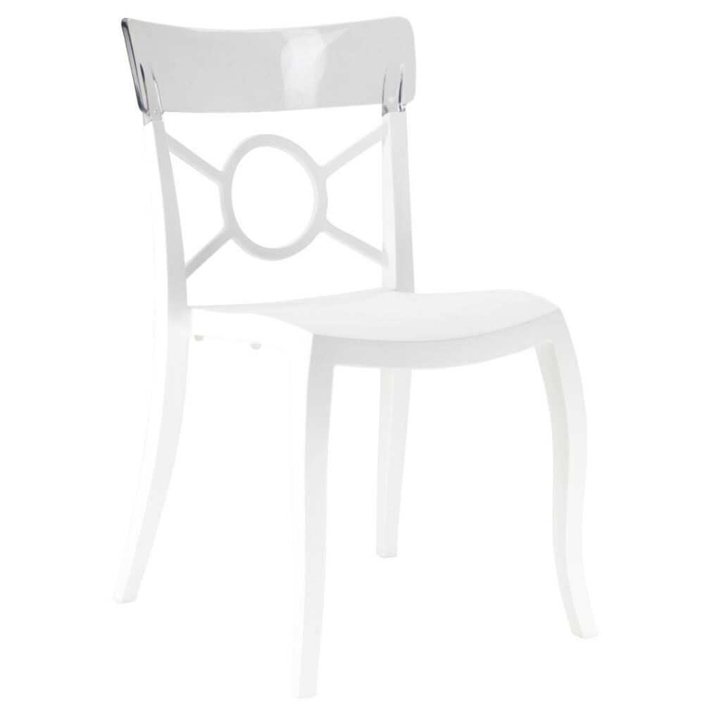 Opera-S Şeffaf Transparan - Beyaz Mutfak Sandalyesi PPT1300