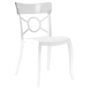 Opera-S Şeffaf Transparan - Beyaz Mutfak Sandalyesi PPT1300