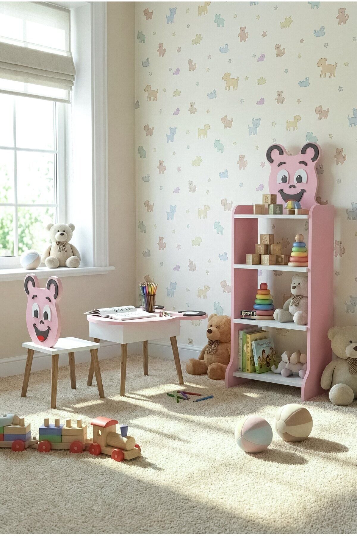MD Happy Face Children's Furniture Set Pink