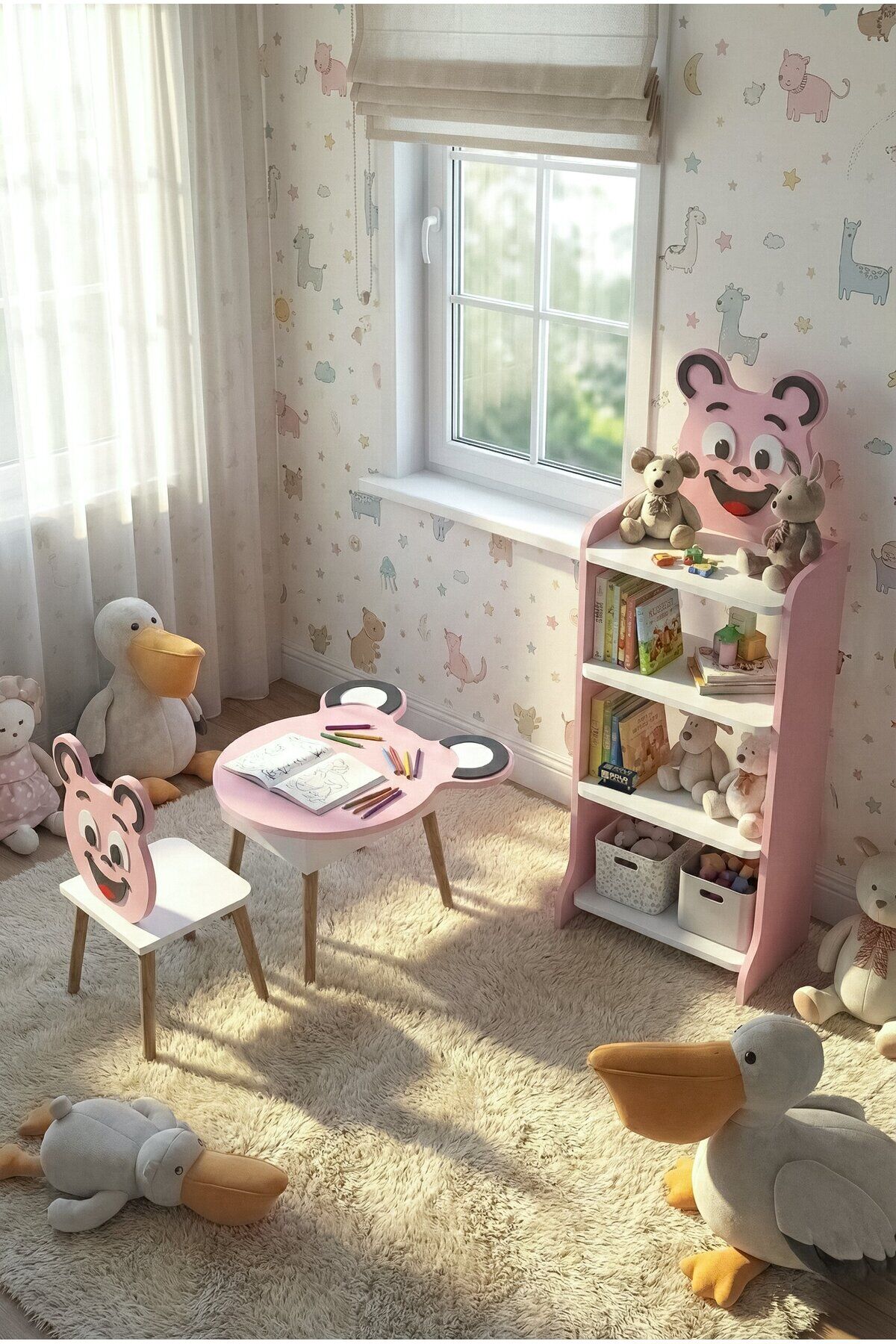 MD Happy Face Children's Furniture Set Pink