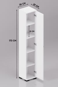 MD Çok Amaçlı Kiler Dolabı Beyaz 30 cm