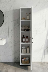 MD Çok Amaçlı Banyo Dolabı Beyaz 30 cm