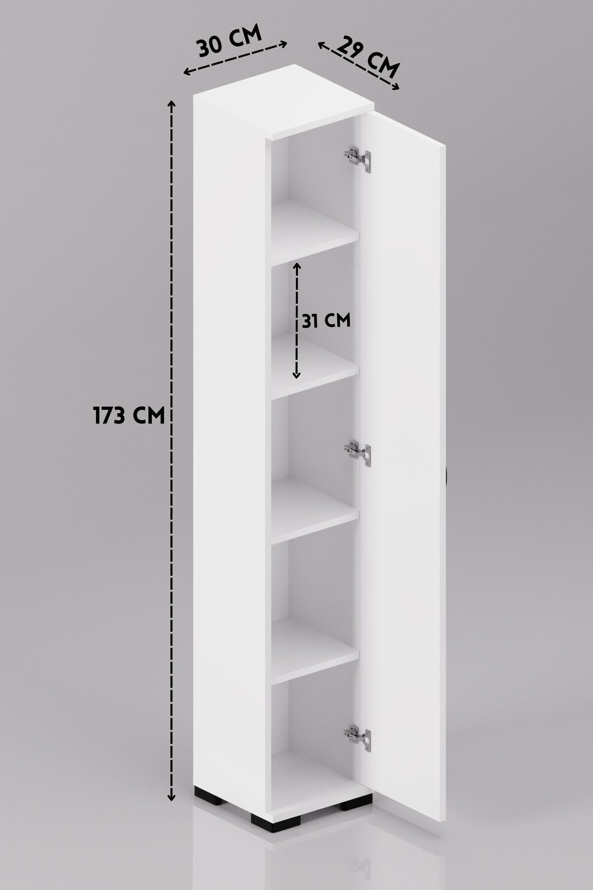 MD Multi-Purpose Bathroom Cabinet White 30 cm