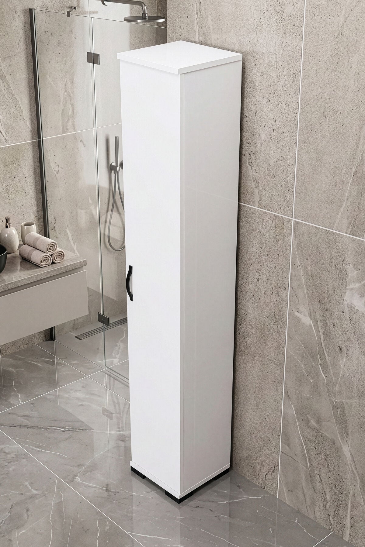 MD Multi-Purpose Bathroom Cabinet White 30 cm
