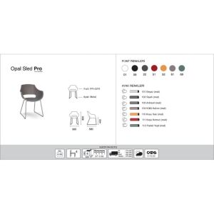 Opal Sled Pro Küllü Kahve - Küllü Kahve Mutfak Sandalyesi PPT1306