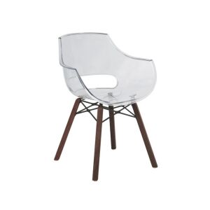 Opal Wox (iroko-meşe) Şeffaf Transparan Ahşap Ayaklı Sandalye PPT1308