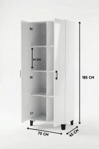 MD 8 Gözlü Kiler Dolabı Beyaz 70 cm