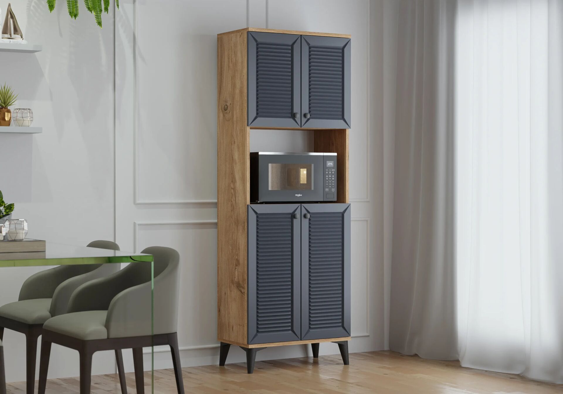 Naz Atlantik Çam-Antrasit Fırın Dolabı TN0402