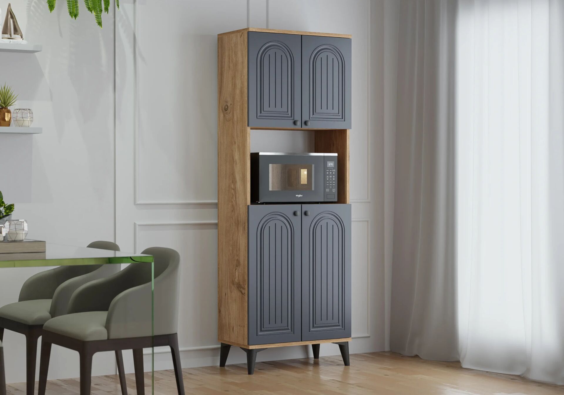 Bohem Atlantik Çam-Antrasit Fırın Dolabı TN0405