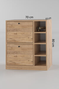 MD Kahve Köşesi Dolabı Ceviz Kahverengi