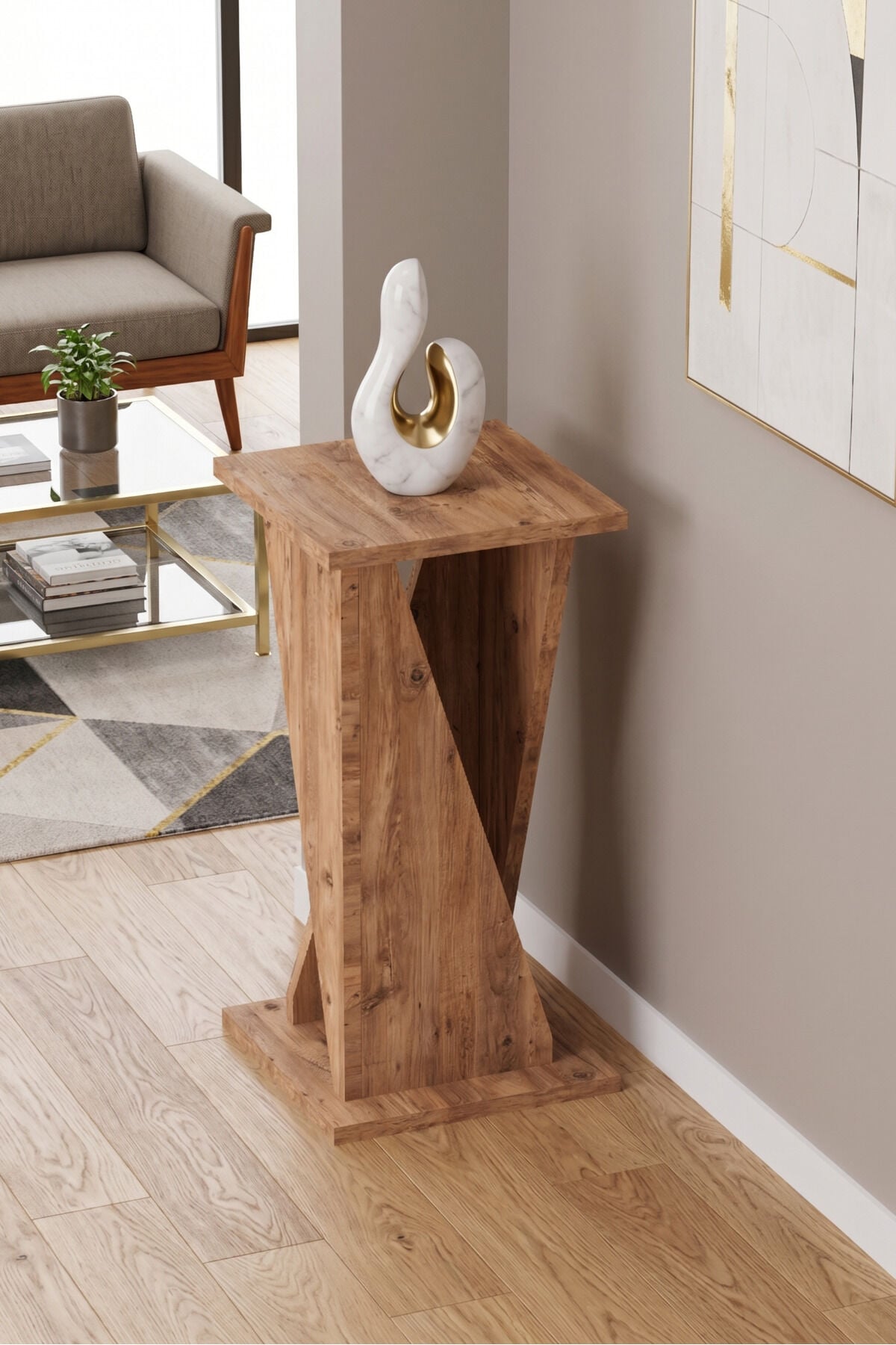 Console Table Modern Decorative Hallway Entrance Corridor Console Side Table 6034 Walnut