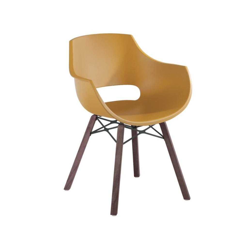 Opal Wox Pro (iroko-meşe) Koyu Sarı Ahşap Ayaklı Sandalye PPT1321