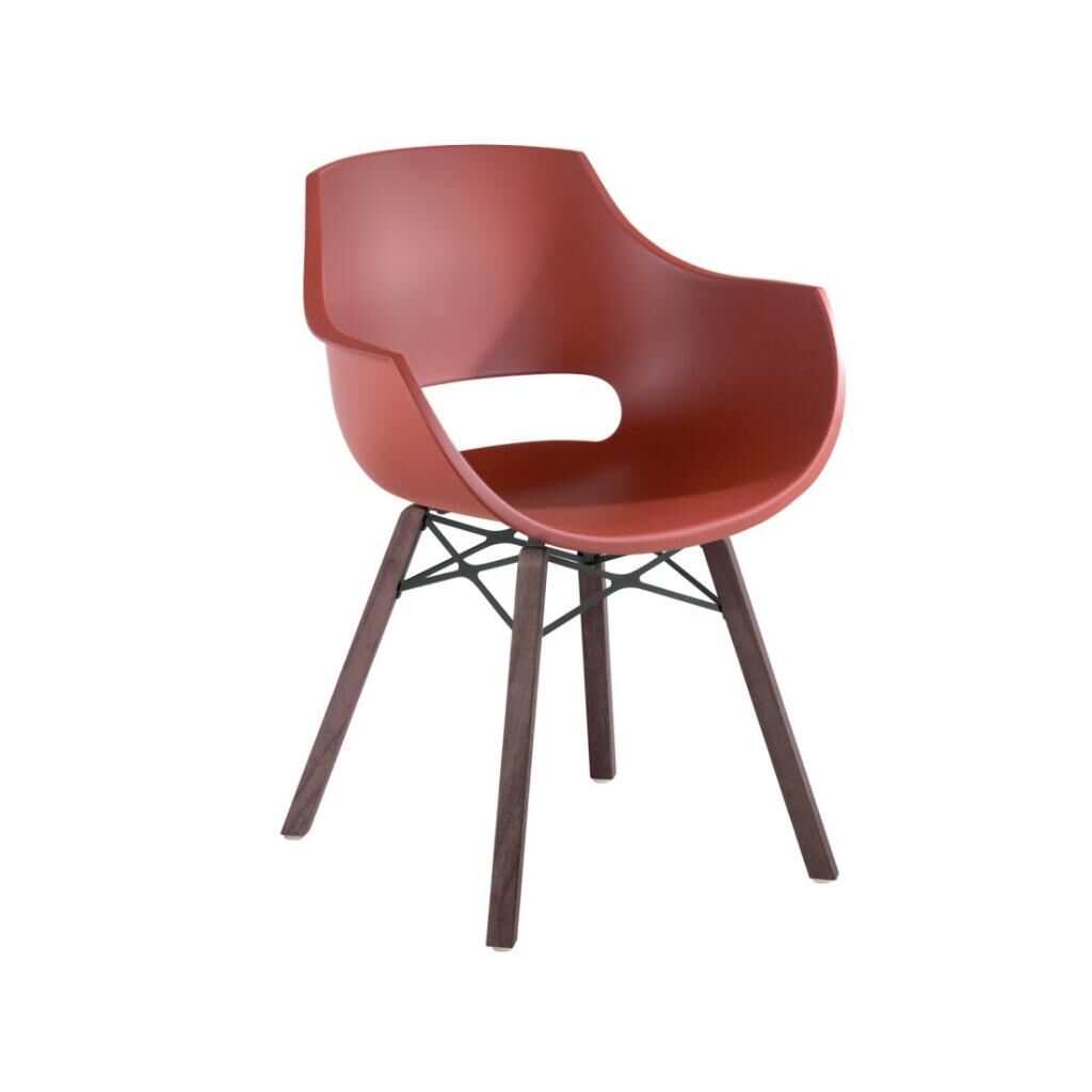 Opal Wox Pro (iroko-meşe) Koyu Kırmızı Ahşap Ayaklı Sandalye PPT1322
