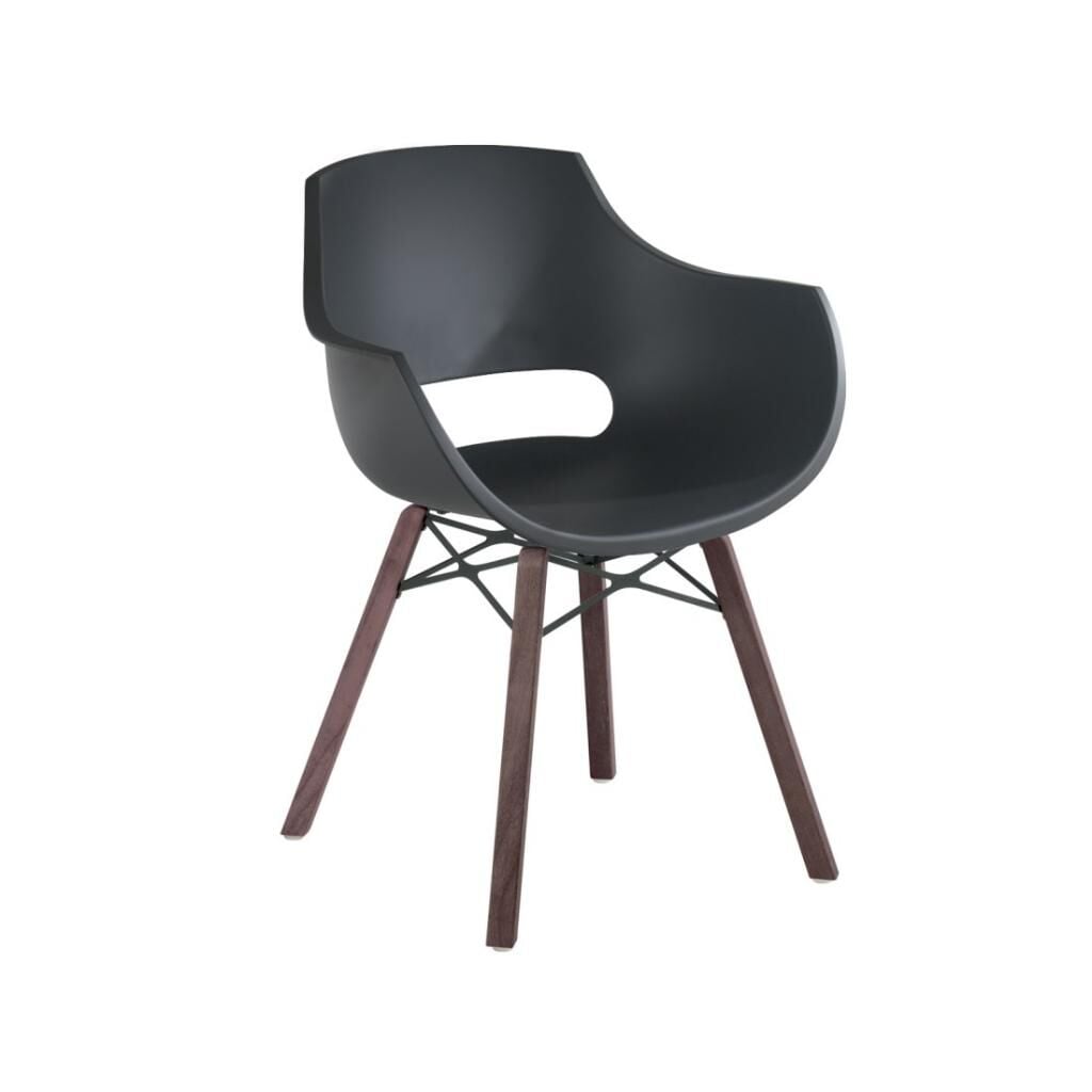 Opal Wox Pro (iroko-meşe) Antrasit Ahşap Ayaklı Sandalye PPT1325