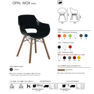 Opal Wox Pro (iroko-meşe) Pastel Yeşil Ahşap Ayaklı Sandalye PPT1326