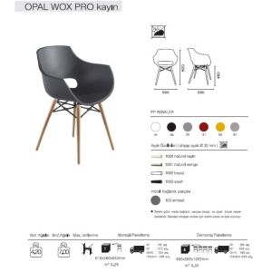 Opal Wox Pro (kayın) Pastel Yeşil Ahşap Ayaklı Sandalye PPT1328