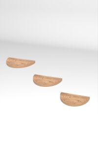 İlkal 3'lü Oval Duvar Rafı Ceviz 115 cm