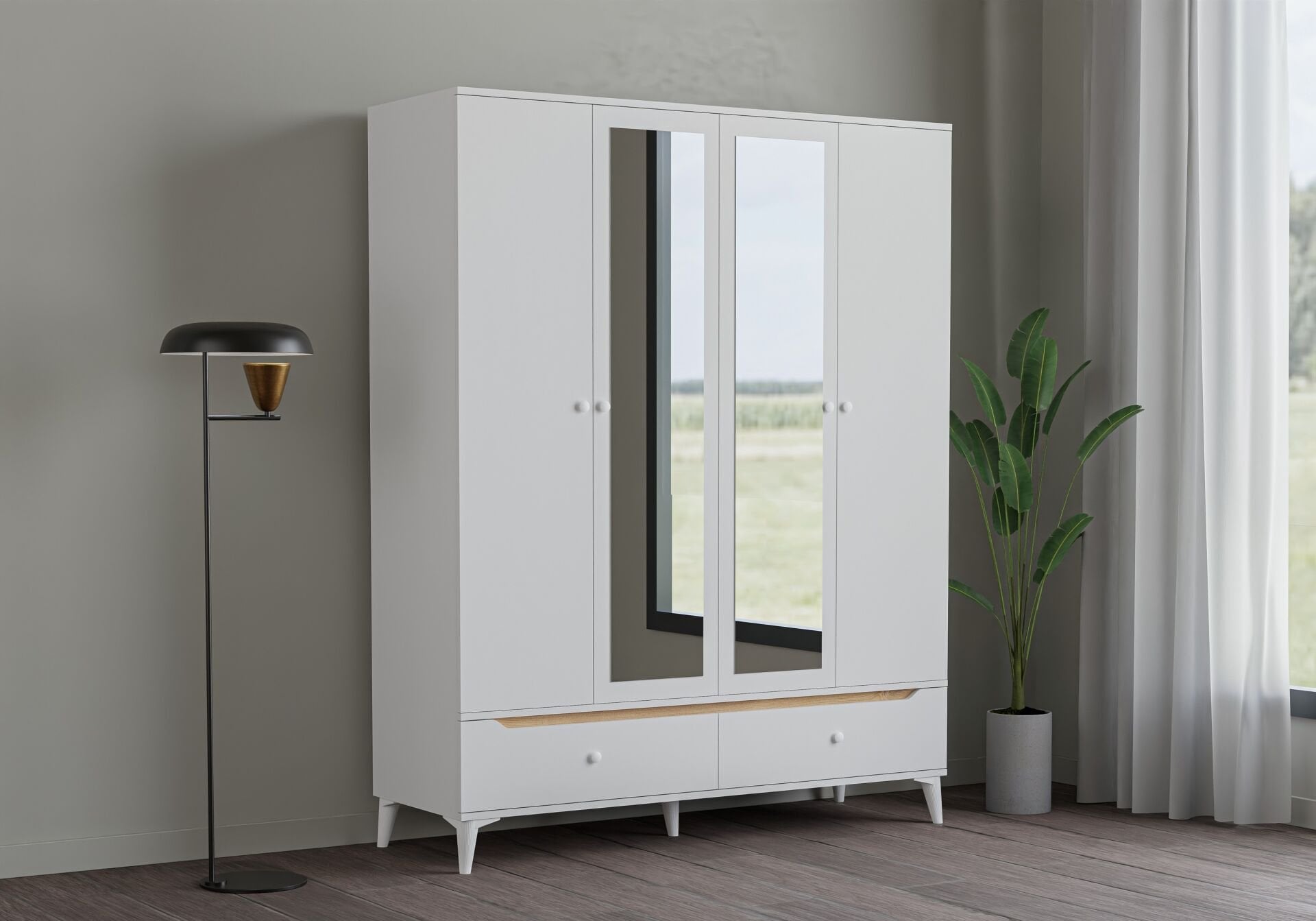 Carina 4 Kapılı Dolap - Beyaz TN0322