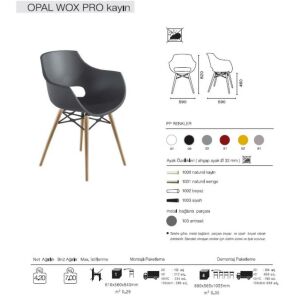 Opal Wox Pro (kayın) Koyu Kırmızı Ahşap Ayaklı Sandalye PPT1331