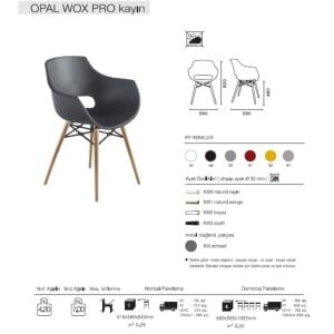 Opal Wox Pro (kayın) Koyu Kırmızı Ahşap Ayaklı Sandalye PPT1331