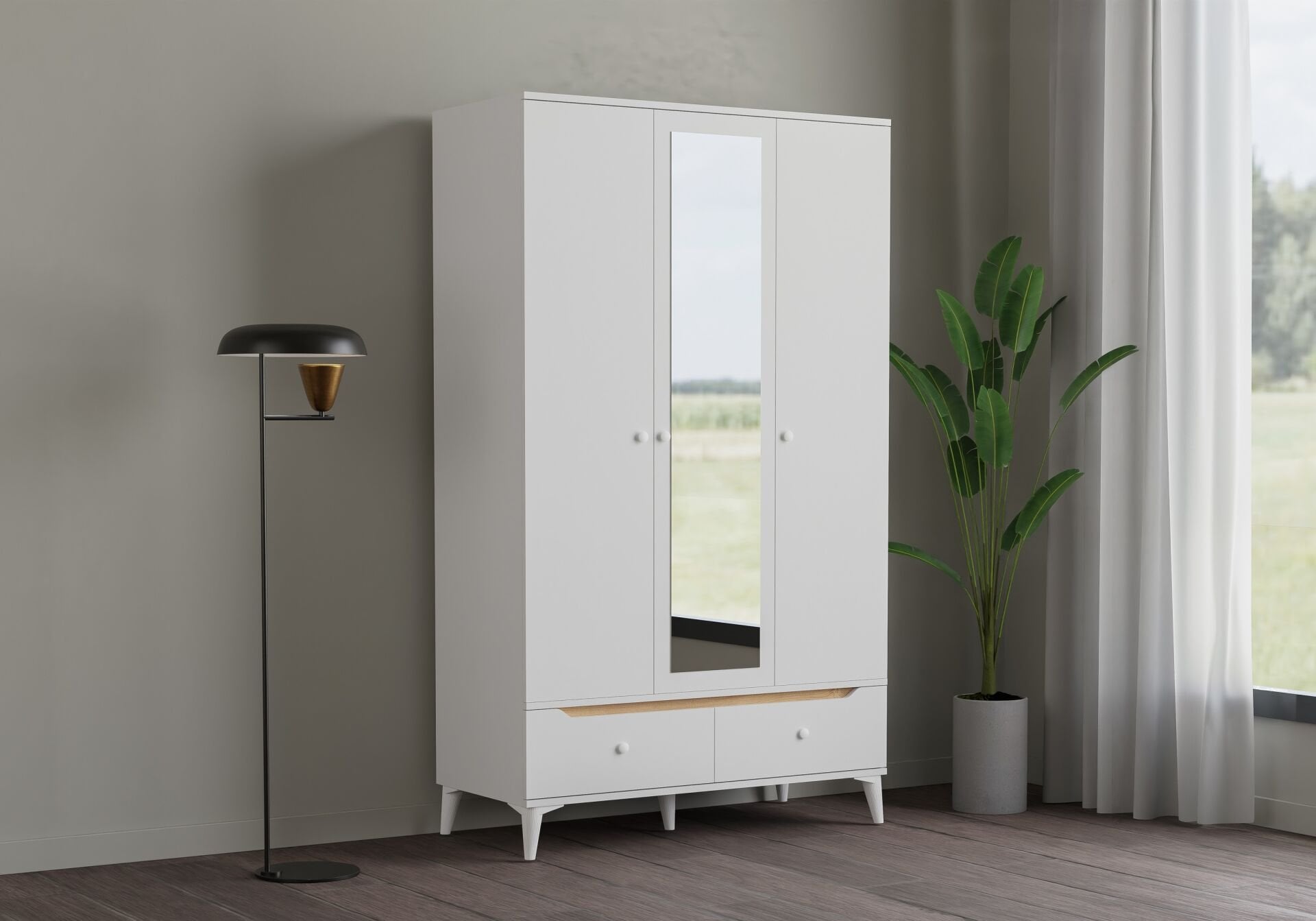 Carina 3 Kapılı Dolap - Beyaz TN0323