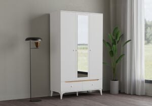 Carina 3 Kapılı Dolap - Beyaz TN0323