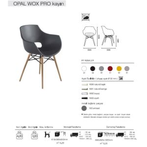 Opal Wox Pro (kayın) Beyaz Mutfak Sandalyesi PPT1332
