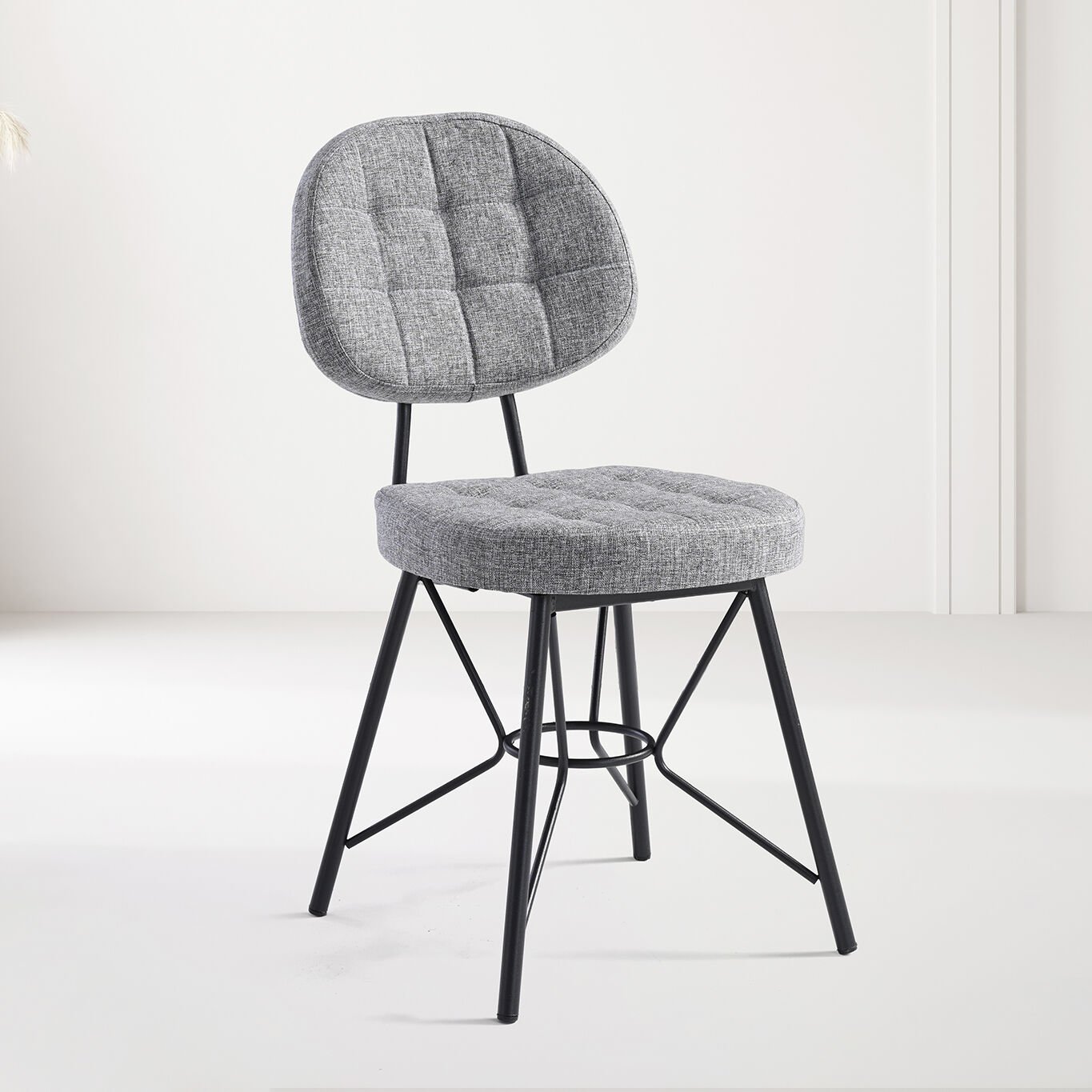 Zen White Marble Table & Gozde Chair & Gozde Stool Set HDR1456