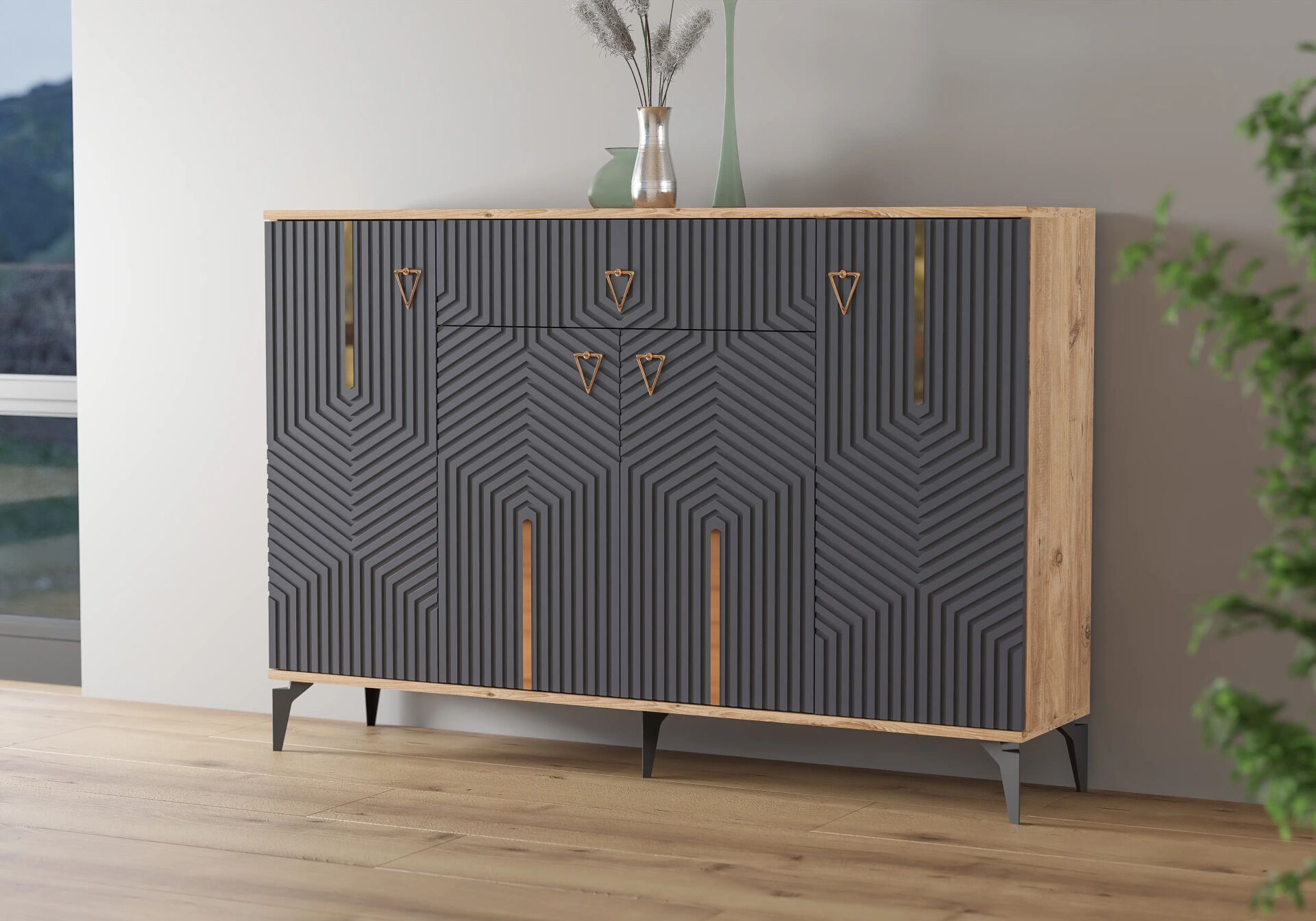 Damla Atlantik Çam-Antrasit Ayakkabılık TN0428