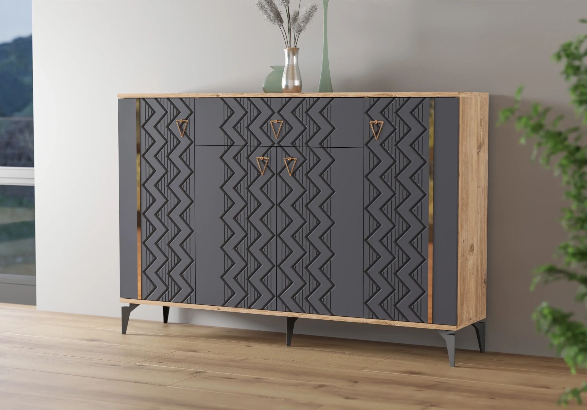 Emir Atlantik Çam-Antrasit Ayakkabılık TN0431