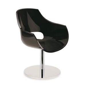 Opal-M Solid Siyah - Krom Kaplama Mutfak Sandalyesi PPT1339