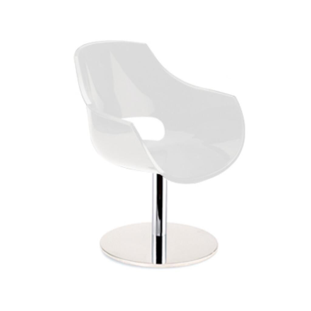 Opal-M Solid Beyaz - Krom Kaplama Mutfak Sandalyesi PPT1340