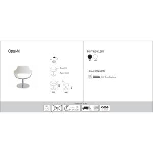 Opal-M Solid Beyaz - Krom Kaplama Mutfak Sandalyesi PPT1340