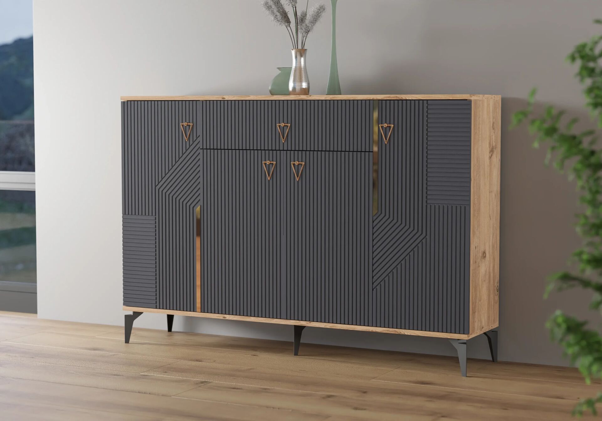 Alin Atlantik Çam-Antrasit Ayakkabılık TN0434