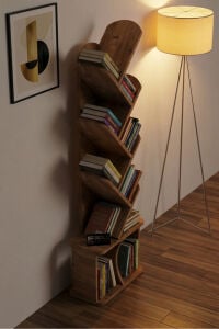 MD Yaprak Kitaplık Suntalam Kahverengi 45x132