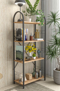 MD Metal Kitaplık Kahverengi 150 cm